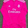 Real Madrid 2014/15 Retro Away Pink Long Sleeve Jersey Fan Version - Front View Real Madrid 2014/15 Retro Away Pink Long Sleeve Jersey Fan Version - Front View | KFCOOL