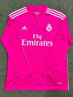 Real Madrid 2014/15 Retro Away Pink Long Sleeve Jersey Fan Version - Front View Real Madrid 2014/15 Retro Away Pink Long Sleeve Jersey Fan Version - Front View | KFCOOL
