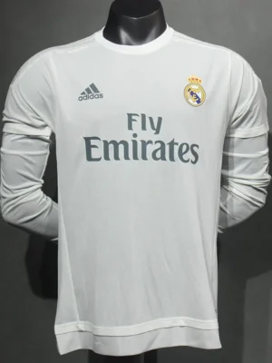 Real Madrid 2015/16 Retro Home Long Sleeve Jersey Player Version - Front View | KFCOOL