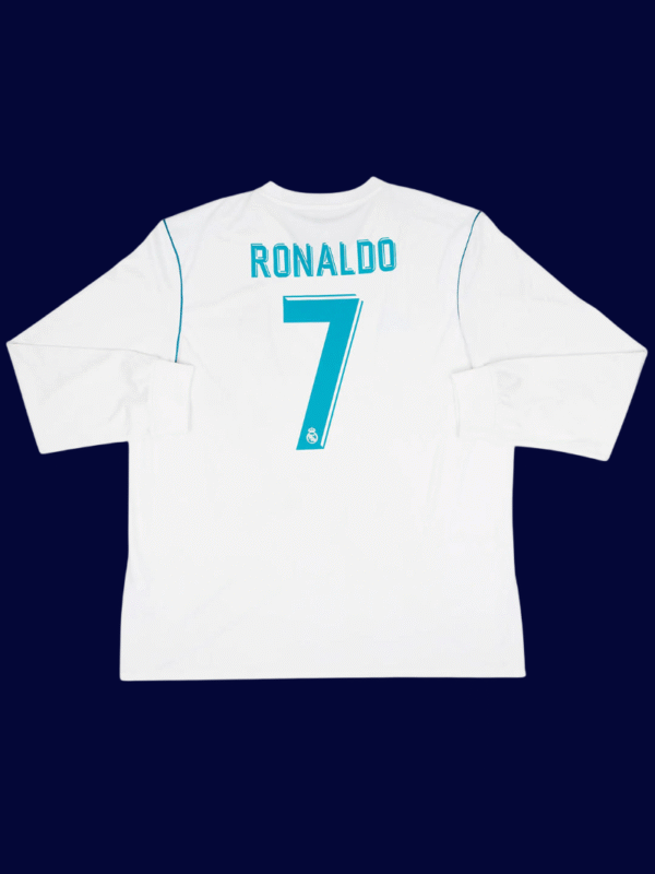 Cristiano Ronaldo #7 Real Madrid 2017/18 Home Long Sleeve Jersey Fan Version - Back View | KFCOOL
