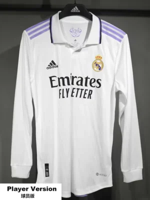 Real Madrid 2022/23 Home Long Sleeve Jersey Player Version - Front View | KFCOOL