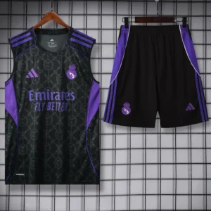 Real Madrid 2025/26 Black Sleeveless Shorts - Front View Real Madrid 2025/26 Black Sleeveless Shorts - Front View | KFCOOL
