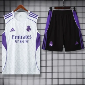 Real Madrid 2025/26 Black Purple Sleeveless Shorts - Front View Real Madrid 2025/26 Black Purple Sleeveless Shorts - Front View | KFCOOL