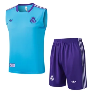 Real Madrid 2025/26 Blue Purple Sleeveless Shorts - Front View Real Madrid 2025/26 Blue Purple Sleeveless Shorts - Front View | KFCOOL