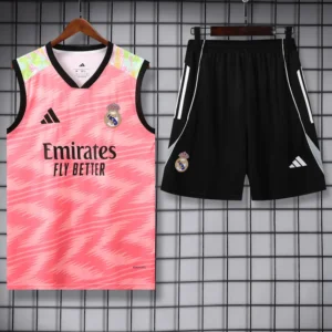 Real Madrid 2025/26 Pink Sleeveless Shorts - Front View | KFCOOL