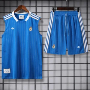 Real Madrid 2025/26 Sky Blue Sleeveless Shorts - Front View | KFCOOL