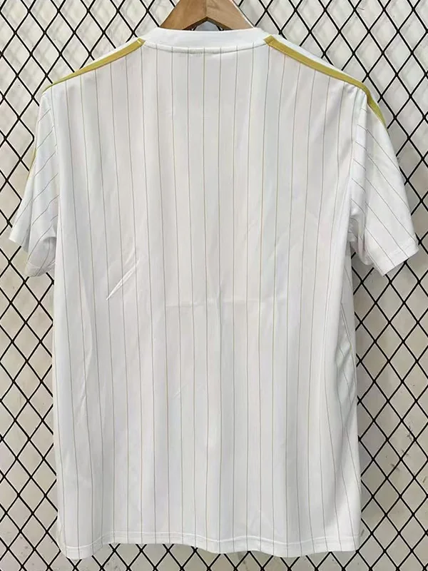 Real Madrid 2025/26 White Yellow Training Shirt Fan Version - Back View | KFCOOL