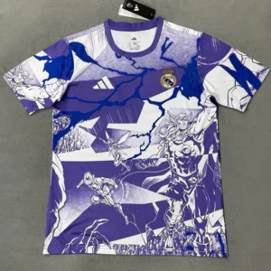 Real Madrid 2025/26 Purple White Training Shirt - Front View | KFCOOL