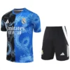 Real Madrid 2025/26 Black Blue Training Short Suit - Front View | KFCOOL