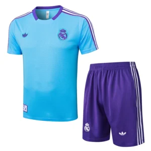 Real Madrid 2025/26 Blue Purple Training Short Suit - Front View Real Madrid 2025/26 Blue Purple Training Short Suit - Front View | KFCOOL