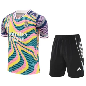 Real Madrid 2025/26 Yellow Green Training Short Suit - Front View Real Madrid 2025/26 Yellow Green Training Short Suit - Front View | KFCOOL