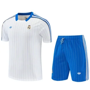 Real Madrid 2025/26 Blue White Training Short Suit - Front View | KFCOOL