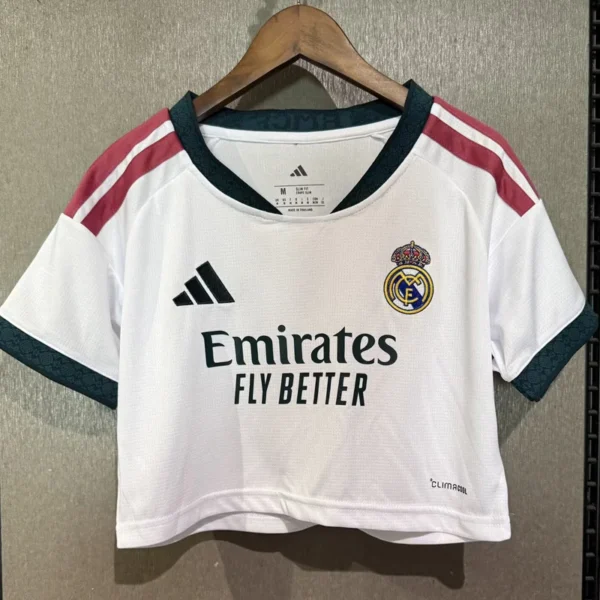 Real Madrid 2026/27 Home Women Crop Jersey Fan Version - Front View Real Madrid 2026/27 Home Women Crop Jersey Fan Version - Front View | KFCOOL