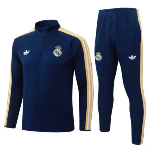 Real Madrid 2026/27 Blue Half Pull Tracksuit - Front View | KFCOOL