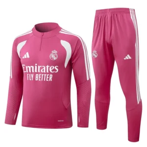 Real Madrid 2026/27 Pink Half Pull Tracksuit - Front View | KFCOOL
