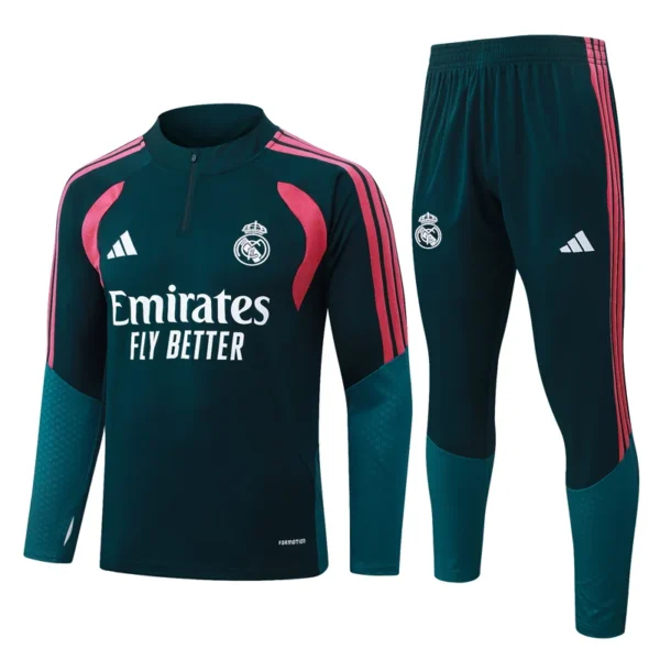 Real Madrid 2026/27 Green Red Half Pull Tracksuit - Front View Real Madrid 2026/27 Green Red Half Pull Tracksuit - Front View | KFCOOL