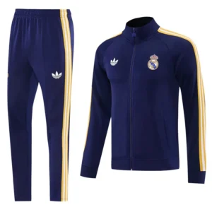 Real Madrid 2026/27 Blue Yellow Jacket Tracksuit - Front View | KFCOOL