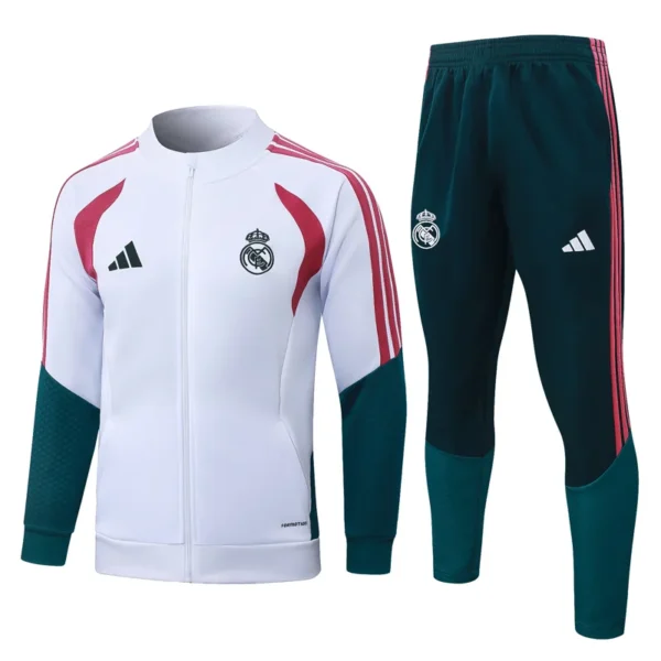 Real Madrid 2026/27 White Red Jacket Tracksuit - Front View | KFCOOL