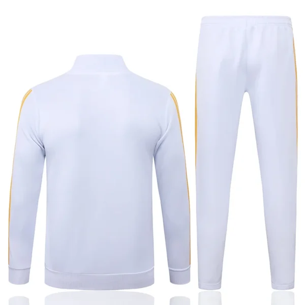 Real Madrid 2026/27 White Yellow Jacket Tracksuit - Back View Real Madrid 2026/27 White Yellow Jacket Tracksuit - Back View | KFCOOL