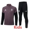 Real Madrid 2026/27 Grey Purple Kids Jacket Tracksuit - Front View Real Madrid 2026/27 Grey Purple Kids Jacket Tracksuit - Front View | KFCOOL