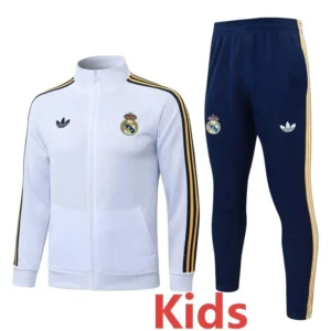 Real Madrid 2026/27 Yellow White Kids Jacket Tracksuit - Front View | KFCOOL