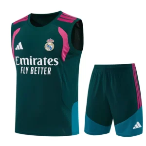 Real Madrid 2026/27 Dark Green Sleeveless Shorts - Front View Real Madrid 2026/27 Dark Green Sleeveless Shorts - Front View | KFCOOL