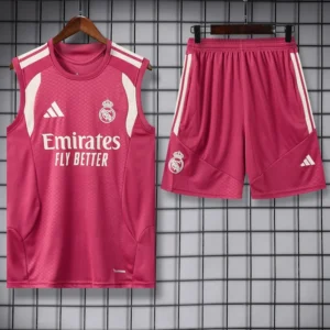 Real Madrid 2026/27 Pink Sleeveless Shorts - Front View Real Madrid 2026/27 Pink Sleeveless Shorts - Front View | KFCOOL