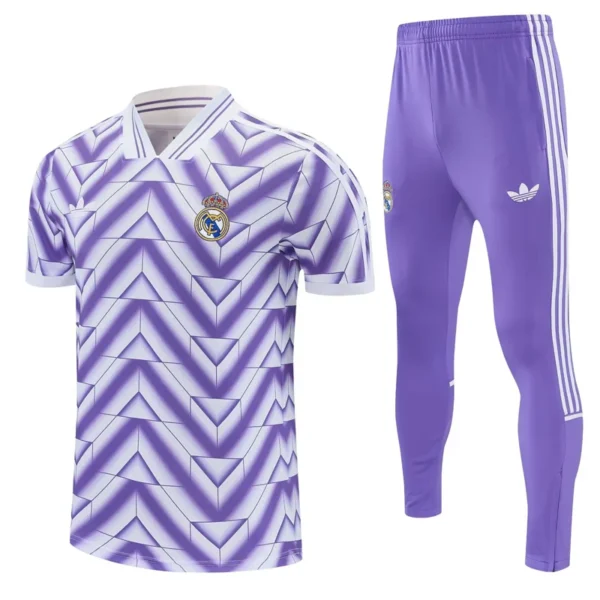 Real Madrid 2026/27 Purple Short Sleeve Pants Suit - Front View Real Madrid 2026/27 Purple Short Sleeve Pants Suit - Front View | KFCOOL
