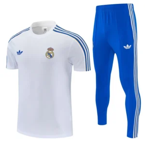 Real Madrid 2026/27 White Short Sleeve Pants Suit - Front View | KFCOOL