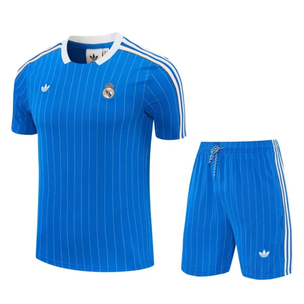 Real Madrid 2026/27 Blue Training Short Suit - Front View Real Madrid 2026/27 Blue Training Short Suit - Front View | KFCOOL