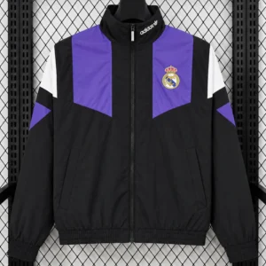 Real Madrid 2026/27 Black Purple Windbreaker - Front View | KFCOOL
