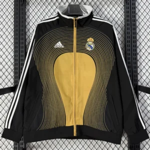 Real Madrid 2026/27 Black Yellow Windbreaker - Front View | KFCOOL