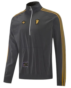 Real Madrid 2026/27 Grey Windbreaker - Front View Real Madrid 2026/27 Grey Windbreaker - Front View | KFCOOL
