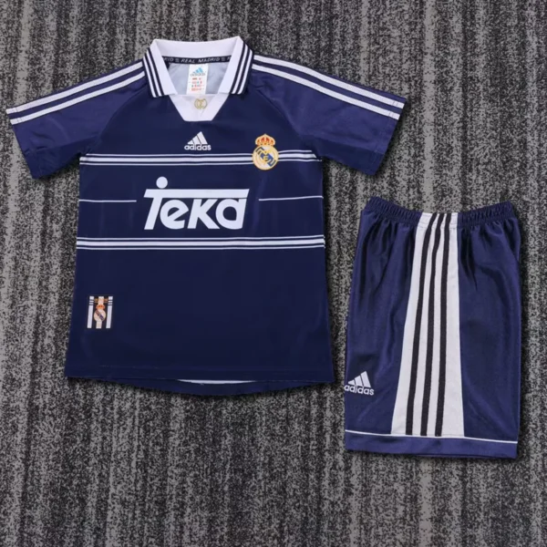 Real Madrid 1998/99 Retro Away Kids Kit Fan Version - Front View Real Madrid 1998/99 Retro Away Kids Kit Fan Version - Front View | KFCOOL