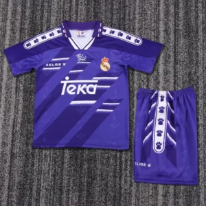 Real Madrid 1994/96 Retro Away Kids Kit Fan Version - Front View Real Madrid 1994/96 Retro Away Kids Kit Fan Version - Front View | KFCOOL