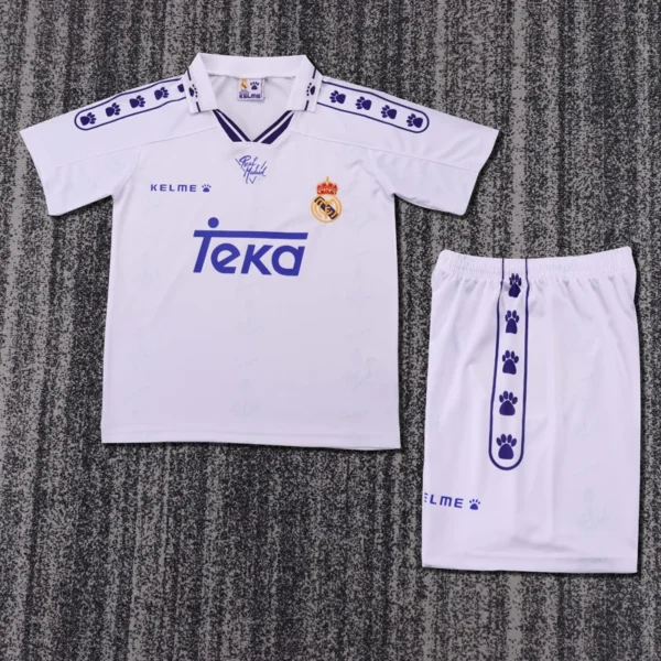 Real Madrid 1994/96 Retro Home Kids Kit Fan Version - Front View | KFCOOL