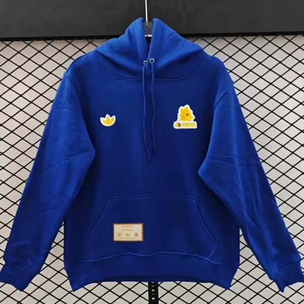 Roma 2025/26 Blue Hoody - Front View - KFCool – Football Jerseys & Soccer Kits Store Roma 2025/26 Blue Hoody - Front View | KFCOOL