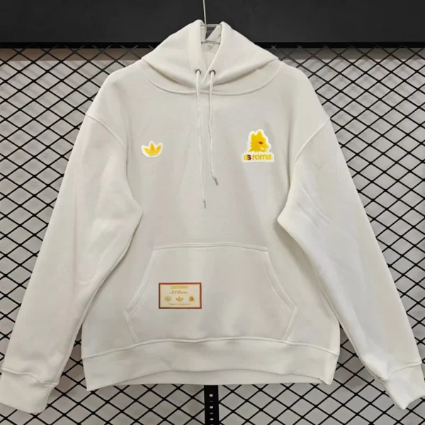Roma 2025/26 White Hoody - Front View | KFCOOL