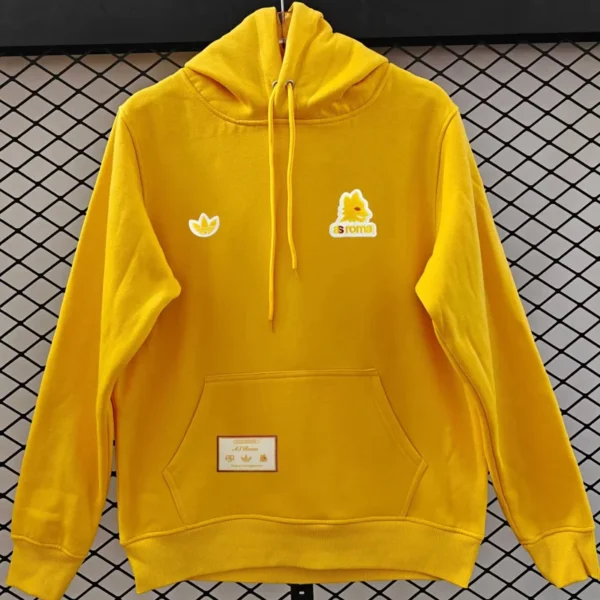 Roma 2025/26 Yellow Hoody - Front View | KFCOOL