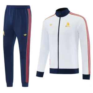 Roma 2025/26 White Jacket Tracksuit - Front View Roma 2025/26 White Jacket Tracksuit - Front View | KFCOOL
