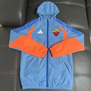 Roma 2026/27 Blue Windbreaker - Front View Roma 2026/27 Blue Windbreaker - Front View | KFCOOL