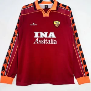 Roma 1998/99 Retro Home Long Sleeve Jersey Fan Version - Front View Roma 1998/99 Retro Home Long Sleeve Jersey Fan Version - Front View | KFCOOL