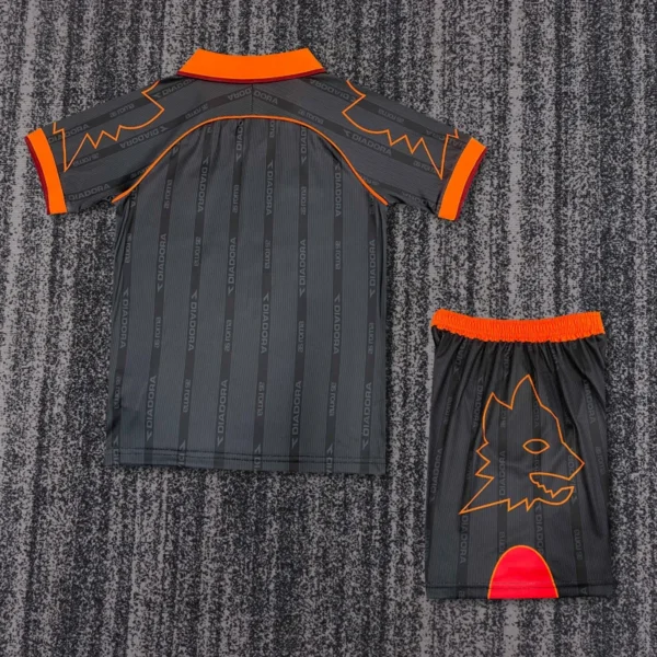 Roma 1999/00 Retro Away Kids Kit Fan Version - Back View - KFCool – Football Jerseys & Soccer Kits Store Roma 1999/00 Retro Away Kids Kit Fan Version - Back View | KFCOOL