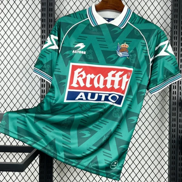 Real Sociedad 1995/96 Retro Away Jersey Fan Version - Front View | KFCOOL