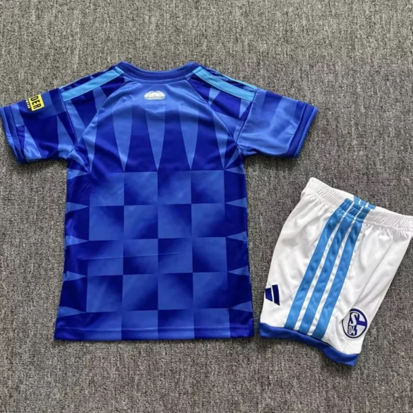 Schalke 2026/27 Home Kids Kit Fan Version - Back View | KFCOOL