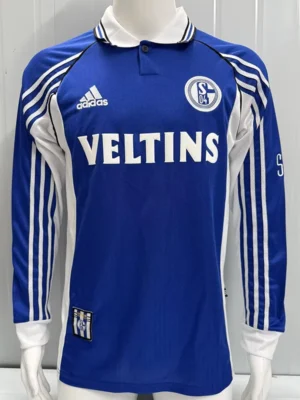 Schalke 1998/00 Retro Home Long Sleeve Jersey Fan Version - Front View Schalke 1998/00 Retro Home Long Sleeve Jersey Fan Version - Front View | KFCOOL