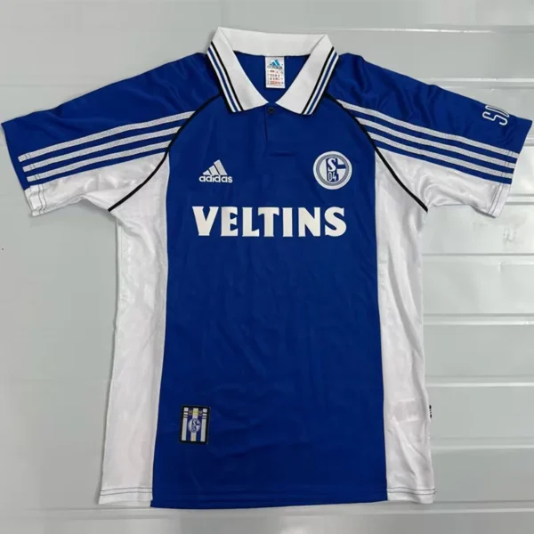 Schalke 1998/00 Retro Home Jersey Fan Version - Front View | KFCOOL