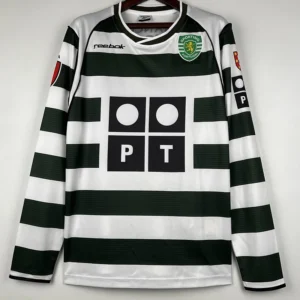 Sporting CP 2001/02 Retro Home Long Sleeve Jersey Fan Version - Front View | KFCOOL