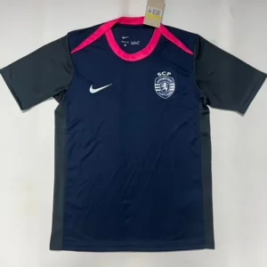 Sporting CP 2025/26 Blue Black Training Shirt - Front View | KFCOOL