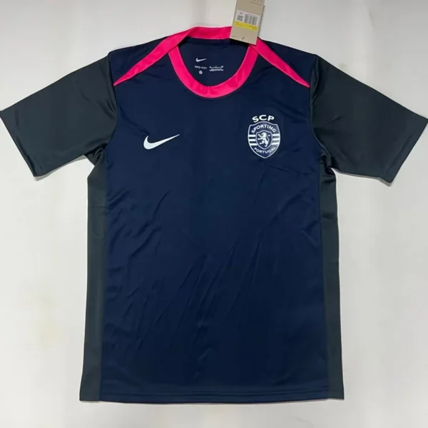 Sporting CP 2025/26 Blue Black Training Shirt - Front View Sporting CP 2025/26 Blue Black Training Shirt - Front View | KFCOOL